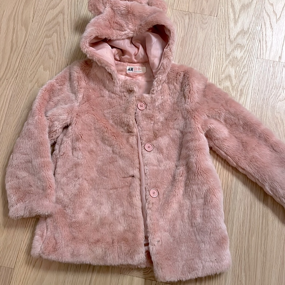 Fluffy pink coat
